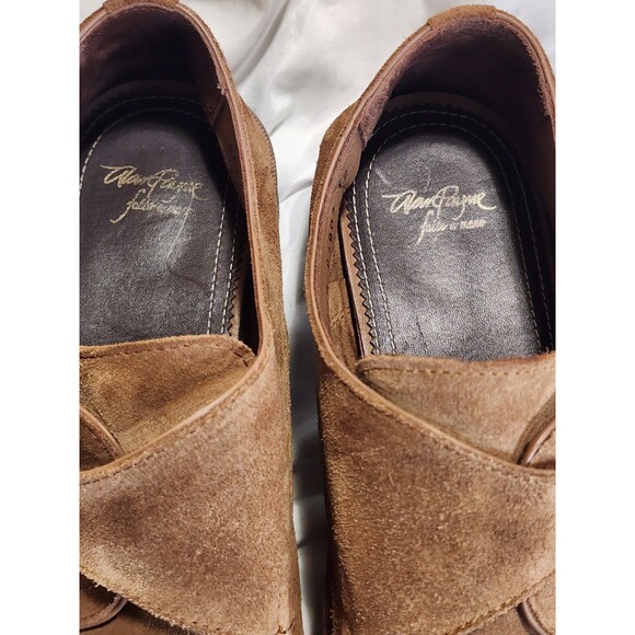 ALAN PAYNE Basel Suede Monk Strap Single Buckle Tan Men Dress Shoes Sz 12 Turkey - Picture 13 of 16